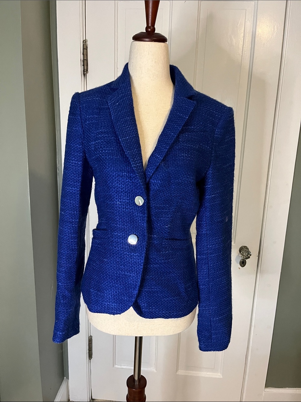 Calvin Klein Royal Blue Textured Women's Blazer